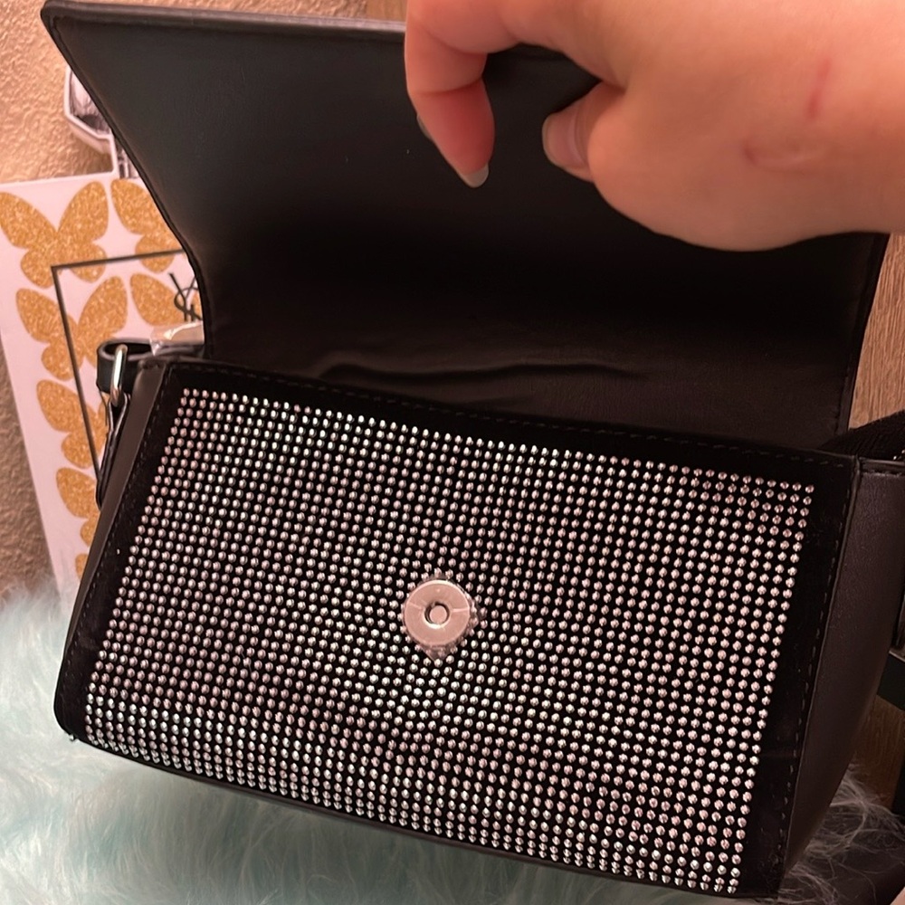 NWT Valentino Orlandi Black and Silver Crossbody Bag - Picture 9 of 10